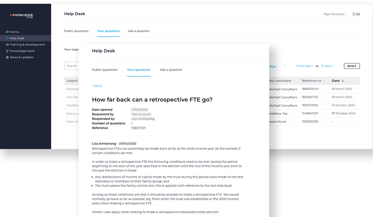 Help Desk - tracked, measured, managed